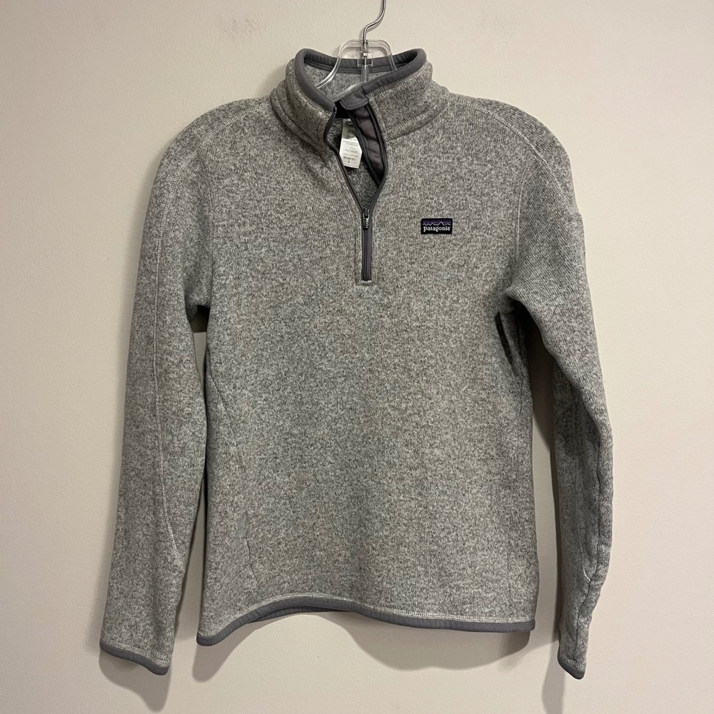 Patagonia Better Sweater 1/4 Zip Pullover Jacket Gray Fleece Womens Small